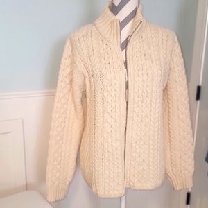 Irish Cable knit zip up sweater